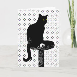 Cartão Black cat greeting card