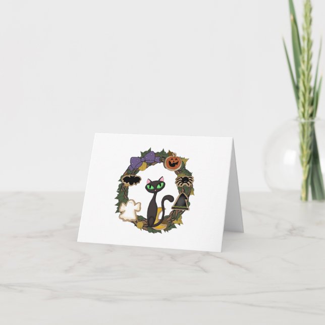 Cartão Black Cat Halloween (Frente)