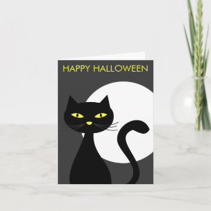 Cartão Black Cat Halloween Cards