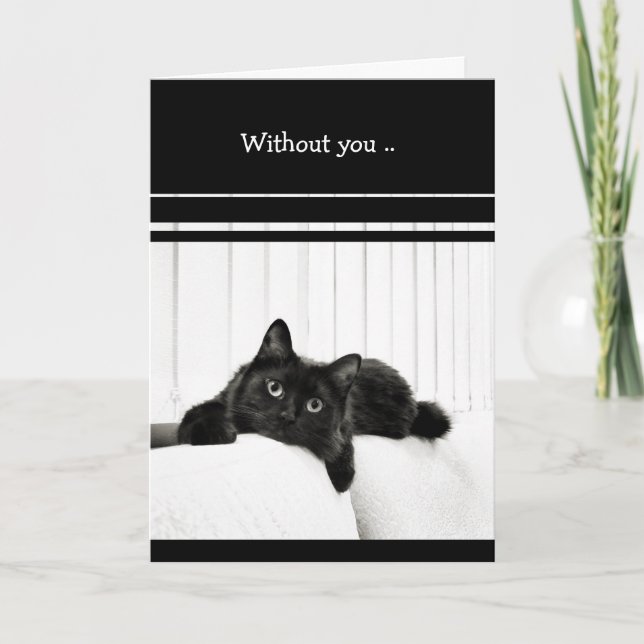 Cartão Black Cat I Miss You Card (Frente)