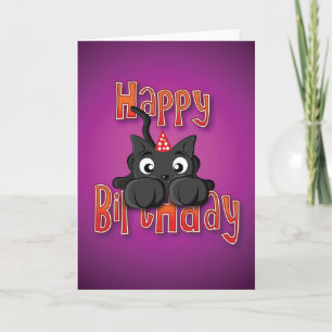 Cartão black cat - pounce - happy birthday