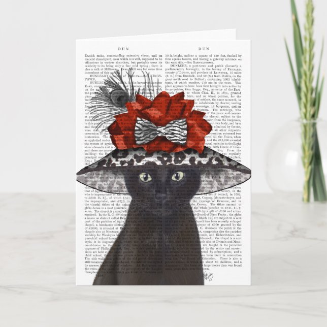 Cartão Black Cat with Fabulous Hat (Frente)
