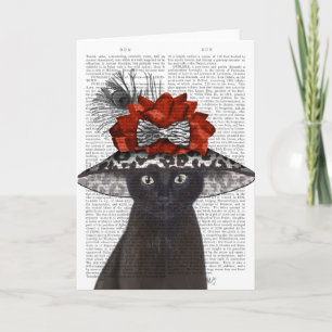 Cartão Black Cat with Fabulous Hat
