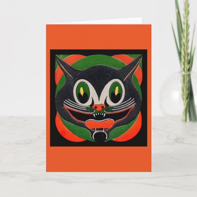 Cartão Black Cat with Huge Smile (Frente)