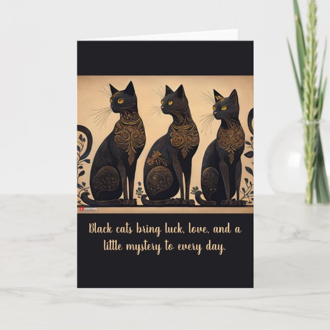 Cartão Black Cats Lover Folded Greeting Card (Frente)
