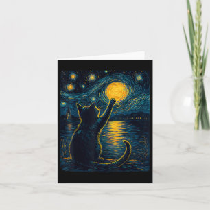 Cartão Black Cats Lover Starry Night Vincent Van Gogh