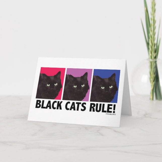 Cartão Black Cats RULE! Blank Card (Frente)