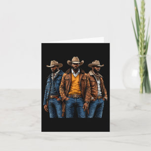 Cartão Black Cowboy Afro-Americano Ocidental Rodeo Melani