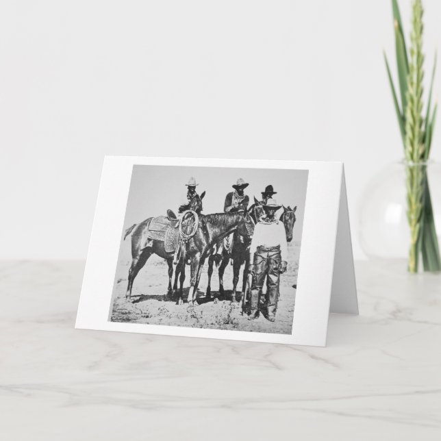 Cartão Black Cowboys at Bonham, Texas, c.1890 (b/w photo) (Frente)