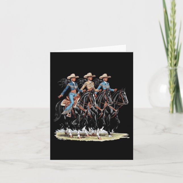 Cartão Black Cowgirl Western Melanin Rodeo Historiador Af (Frente)