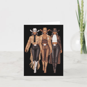 Cartão Black Cowgirl Western Tee Rodeo Country Women June
