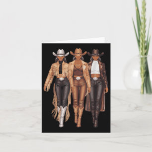Cartão Black Cowgirl Western Tee Rodeo Country Women June