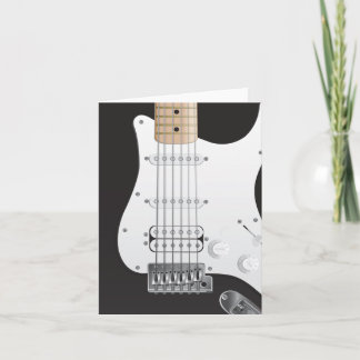Cartão Black Electric Guitar Note Card design