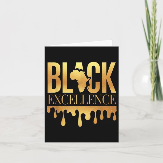 Cartão Black Excellence Black History Month Afro Motivati (Frente)