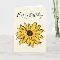 Black Eyed Susan Flower Yellow and Brown Birthday
