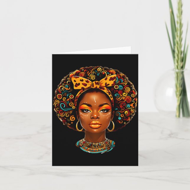 Cartão Black Girl Magic Afro Melanin Queen African Americ (Frente)