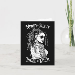 Cartão Black Girl Nerdy Curvy Inked E Locd Tattoo Woma