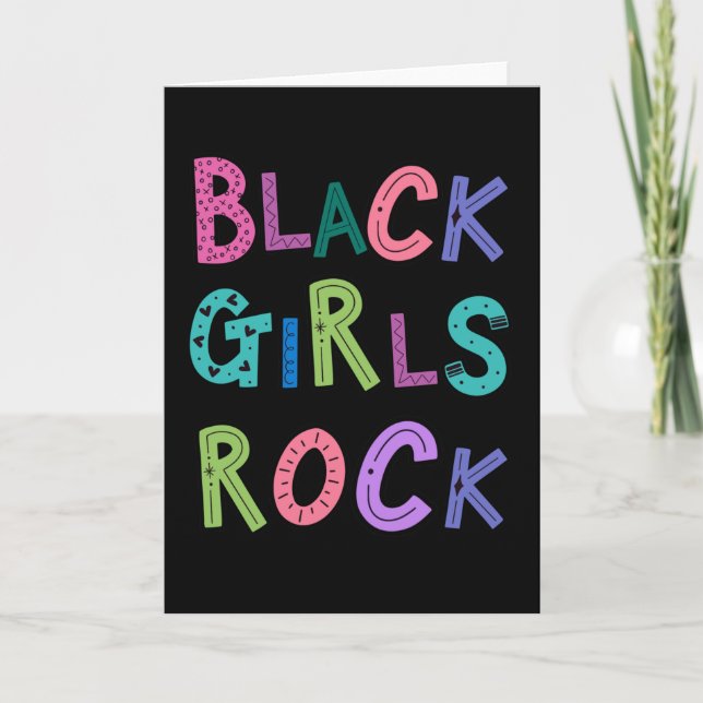Cartão Black Girls Rock Black Queens Princess Kids Girls (Frente)