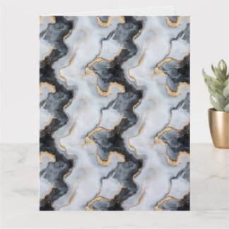 Cartão Black, Gold & White Marble Folded Greeting Card