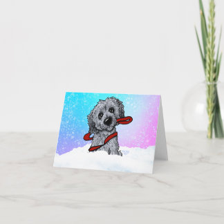 Cartão Black Goldendoodle DoodleMoji
