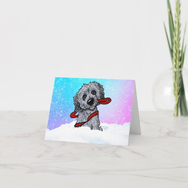 Cartão Black Goldendoodle DoodleMoji  (Frente)