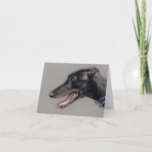 Cartão Black Greyhound Dog Art Notecard