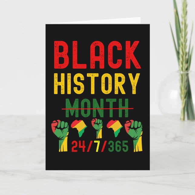 Cartão Black History Month 24/7/365 All Year (Frente)