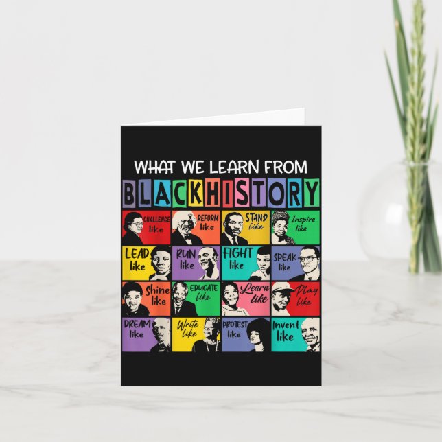 Cartão Black History Month Black Leaders African American (Frente)
