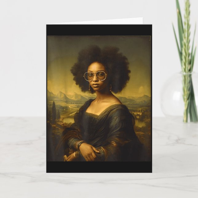 Cartão Black History Month Black Mona Lisa African Americ (Frente)