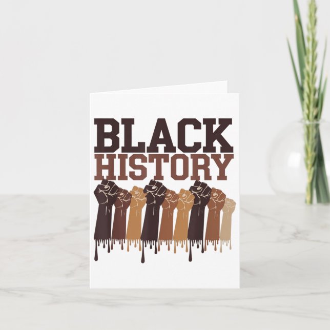 Cartão Black History Month Hands Symbol Afro Motivation  (Frente)