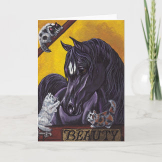Cartão BLACK HORSE Barn Kittens Note Card