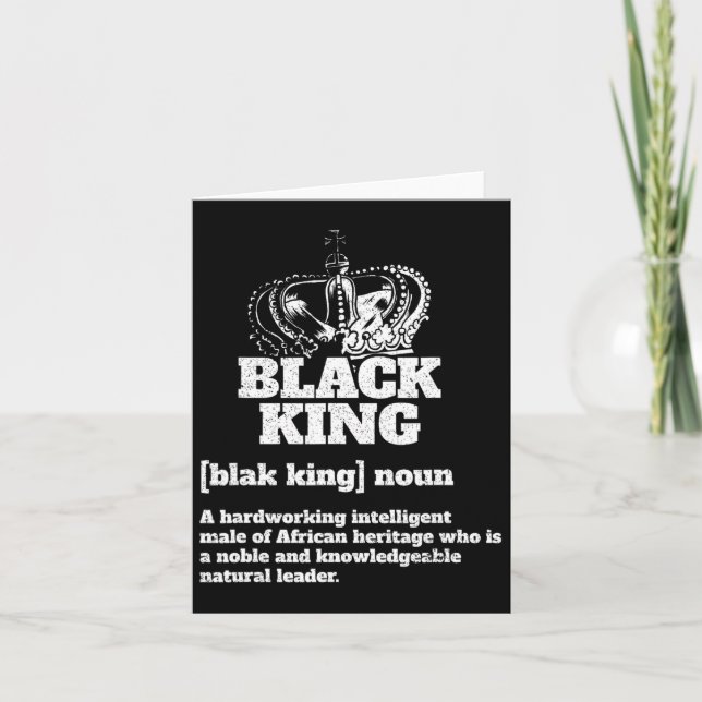 Cartão Black King Definition African American Orgulho Bla (Frente)