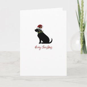 Cartão Black Lab Felry Christmas Silhouette Fun Modern