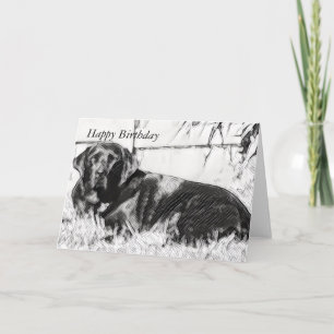 Cartão Black Lab Lay in the Sun Birthday
