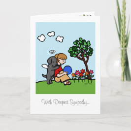 Cartão Black Labrador Angel with Love