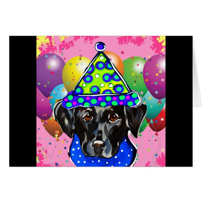 Cartão Black Labrador Retriever (Frente Horizontal)