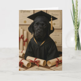 Cartão Black Labrador Retriever Graduation 
