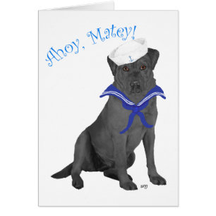 Cartão Black Labrador Retriever Sailor