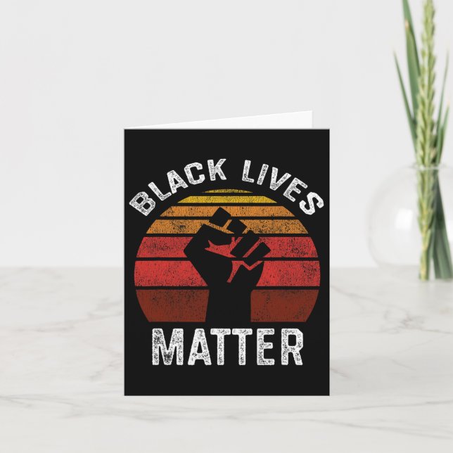 Cartão Black Lives Problem Blm Retro Men Mulheres Criança (Frente)