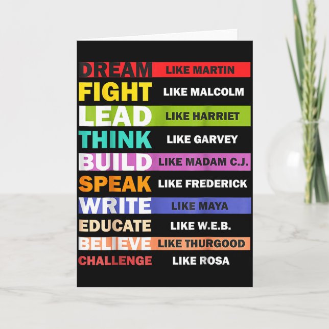 Cartão Black Lives S Black Leaders Black History Month  (Frente)