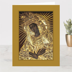 Cartão BLACK MADONNA em Ouro Riza Oklad Revetação