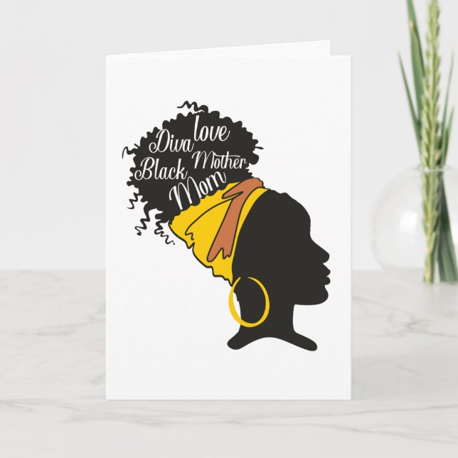 Cartão Black Mom Diva Love Nana Mother's day (Frente)