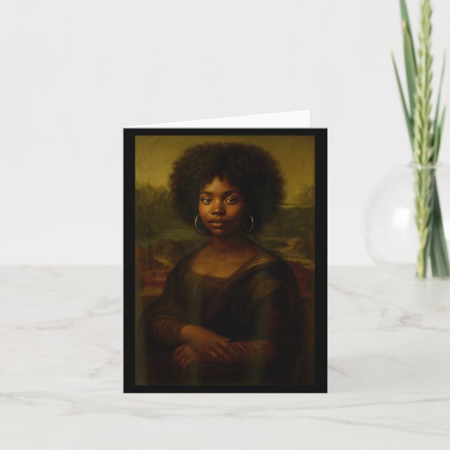 Cartão Black Mona Lisa Afro African American Melanin Blac (Frente)