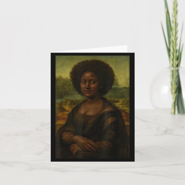 Cartão Black Mona Lisa Afro African Melanin Black History (Frente)