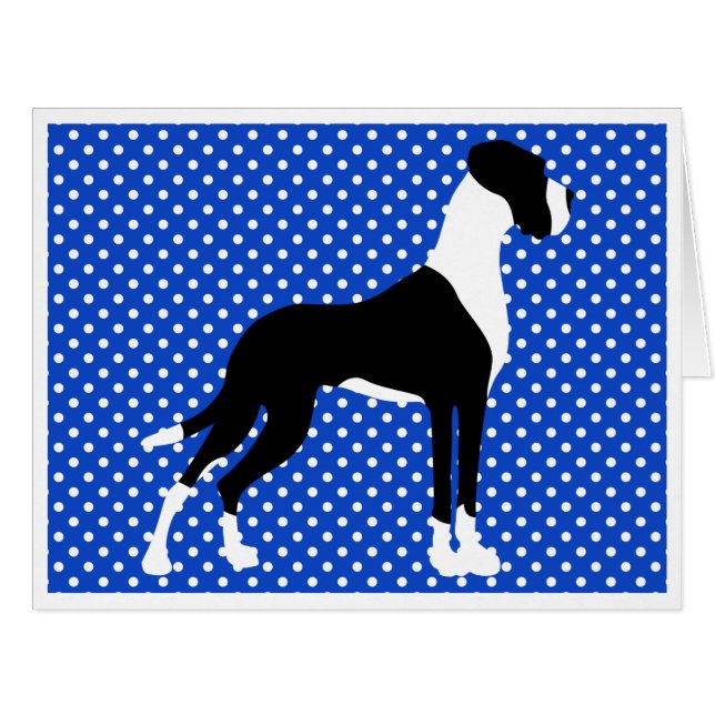 Cartão Black Piebald Great Dane (Frente horizontal)