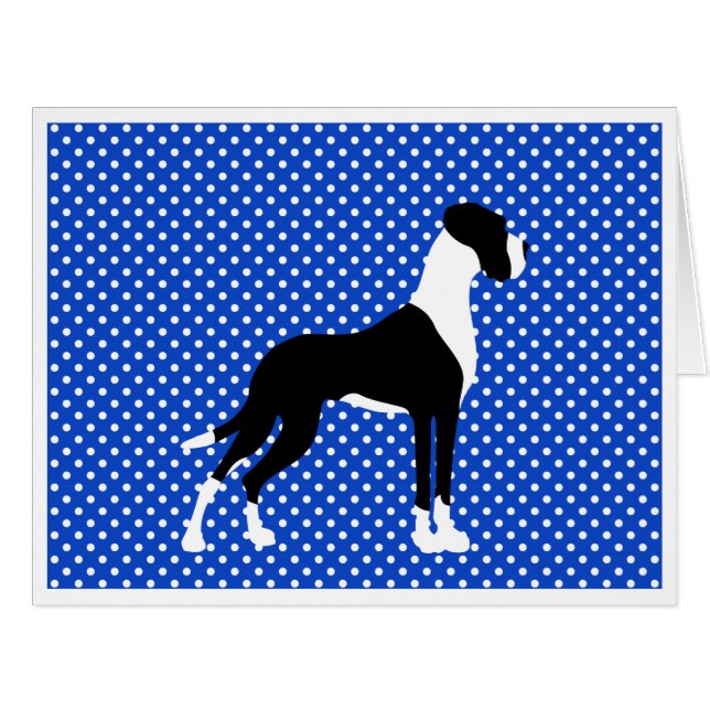 Cartão Black Piebald Great Dane (Frente horizontal)