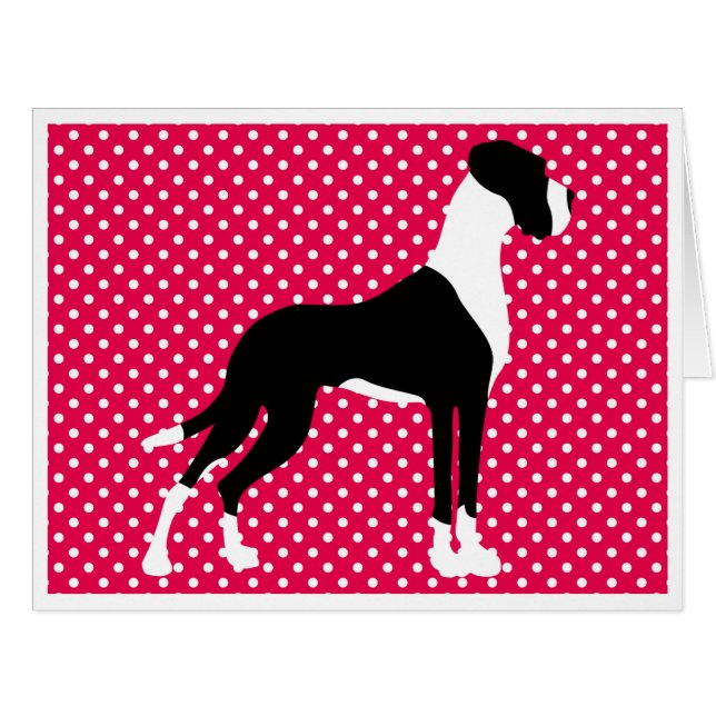 Cartão Black Piebald Great Dane (Frente horizontal)