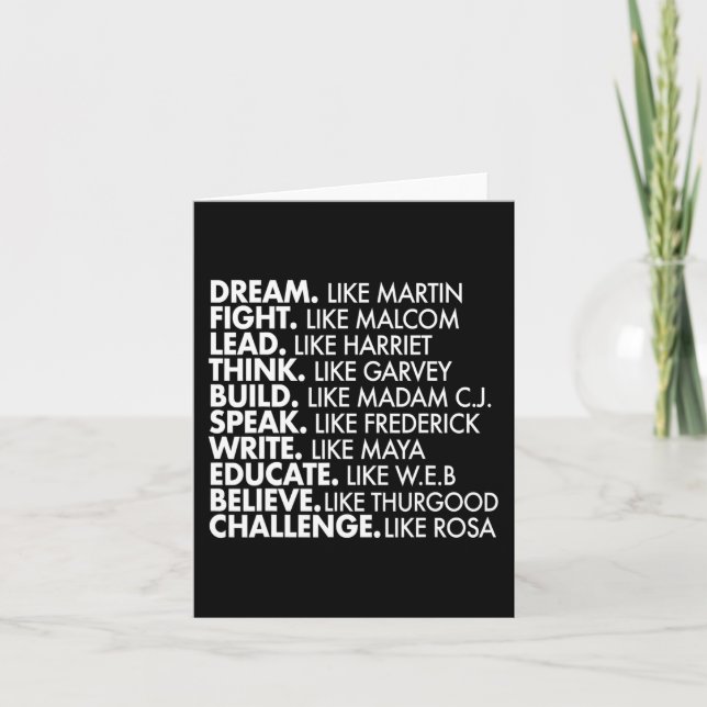 Cartão Black Power Historic Black Leaders African Black H (Frente)