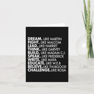 Cartão Black Power Historic Black Leaders African Black H