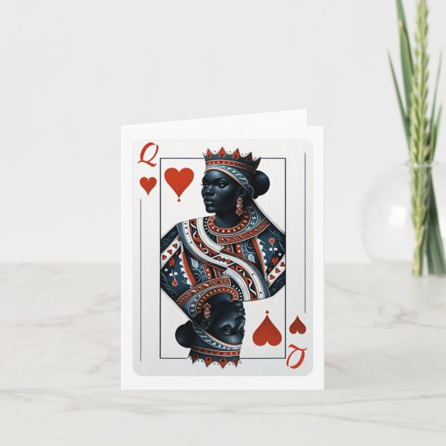 Cartão Black Queen Of Hearts Card Deck Game - Ortod Black (Frente)
